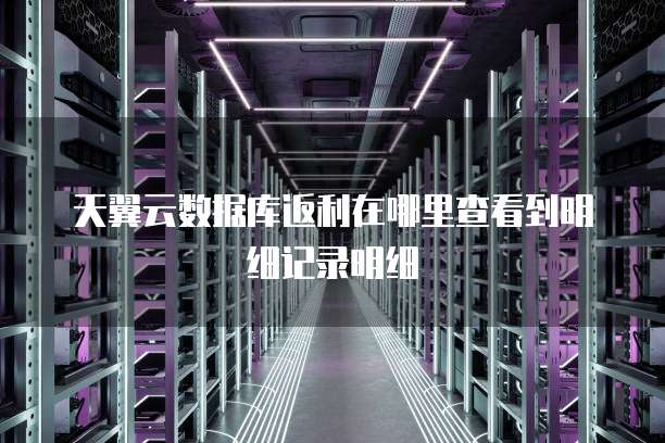 天翼云数据库返利在哪里查看到明细记录明细