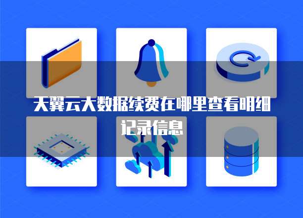 天翼云大数据续费在哪里查看明细记录信息