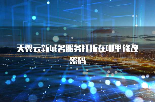天翼云新域名服务打折在哪里修改密码