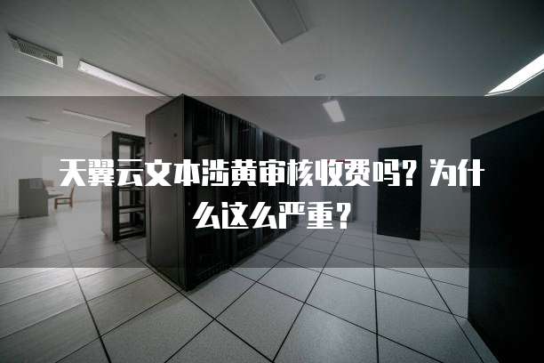 天翼云文本涉黄审核收费吗?为什么这么严重?