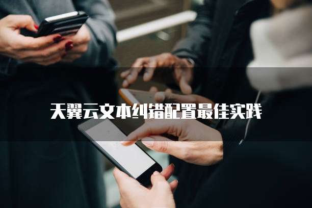 天翼云文本纠错配置最佳实践