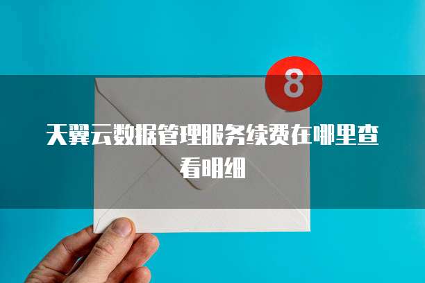 天翼云数据管理服务续费在哪里查看明细