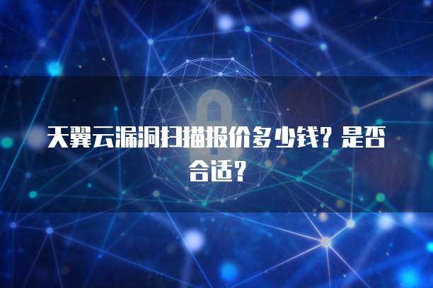 天翼云漏洞扫描报价多少钱?是否合适?