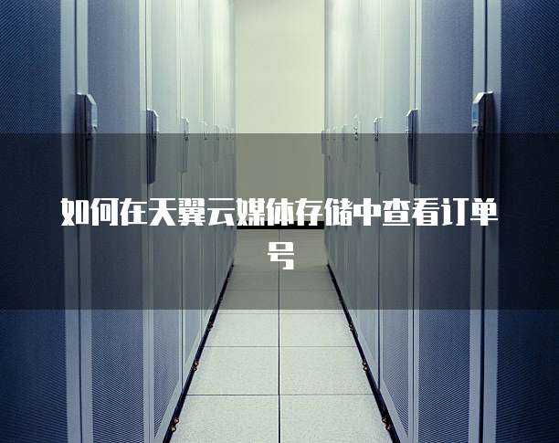 如何在天翼云媒体存储中查看订单号