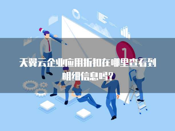 天翼云企业应用折扣在哪里查看到明细信息吗?