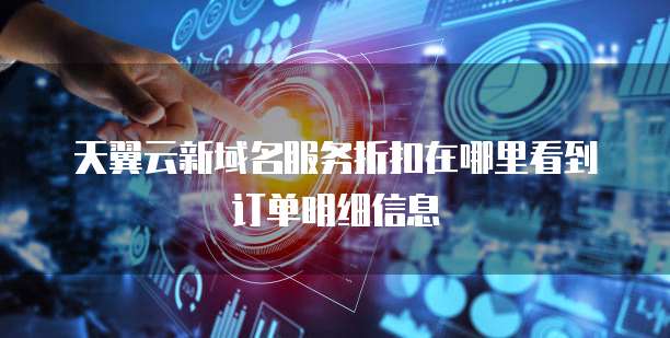 天翼云新域名服务折扣在哪里看到订单明细信息
