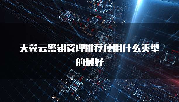 天翼云密钥管理推荐使用什么类型的最好