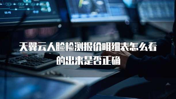 天翼云人脸检测报价明细表怎么看的出来是否正确