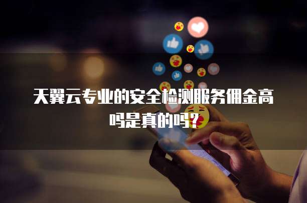 天翼云专业的安全检测服务佣金高吗是真的吗?