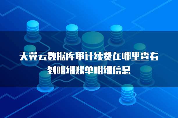 天翼云数据库审计续费在哪里查看到明细账单明细信息
