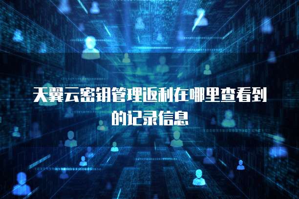 天翼云密钥管理返利在哪里查看到的记录信息
