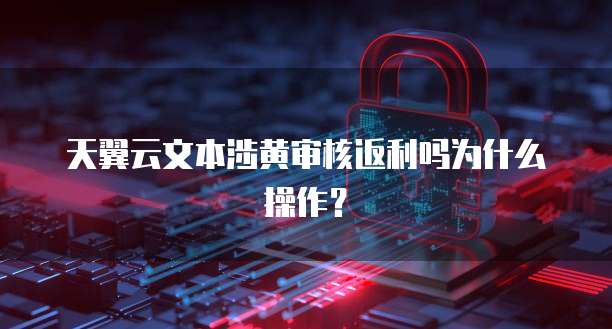 天翼云文本涉黄审核返利吗为什么操作？