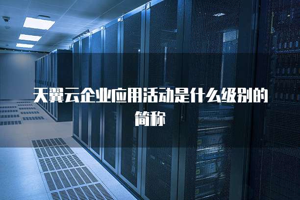 天翼云企业应用活动是什么级别的简称