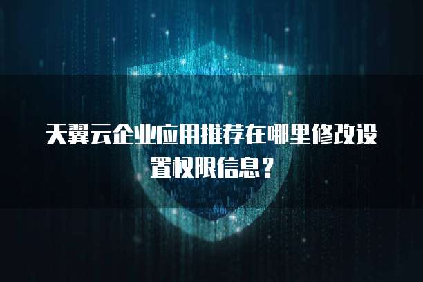 天翼云企业应用推荐在哪里修改设置权限信息?