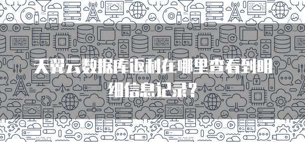 天翼云数据库返利在哪里查看到明细信息记录?