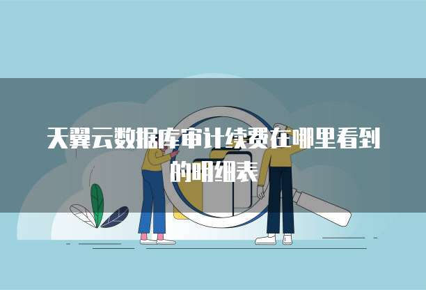 天翼云数据库审计续费在哪里看到的明细表