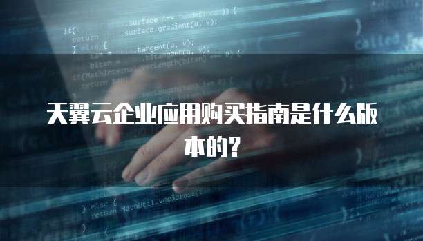 天翼云企业应用购买指南是什么版本的?