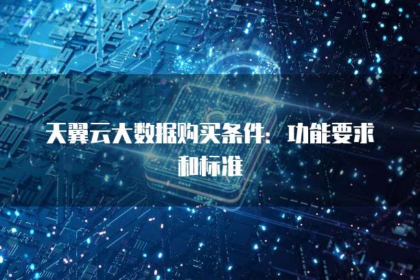 天翼云大数据购买条件:功能要求和标准
