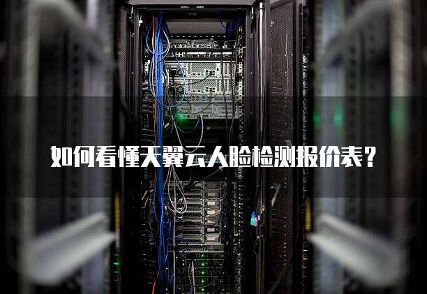如何看懂天翼云人脸检测报价表？