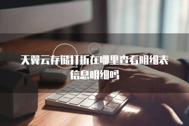 天翼云存储打折在哪里查看明细表信息明细吗