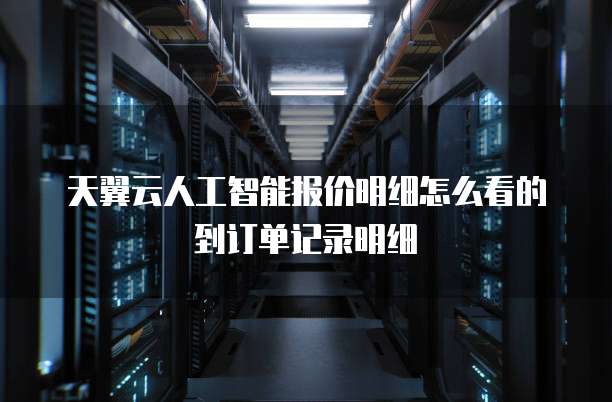 天翼云人工智能报价明细怎么看的到订单记录明细