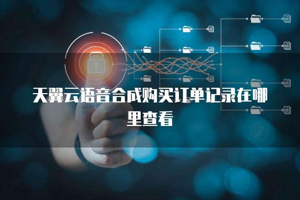 天翼云语音合成购买订单记录在哪里查看