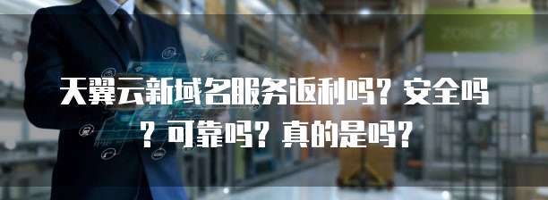 天翼云新域名服务返利吗？安全吗？可靠吗？真的是吗？