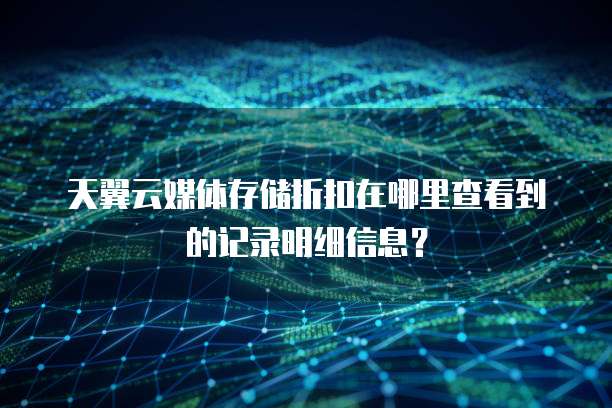 天翼云媒体存储折扣在哪里查看到的记录明细信息?