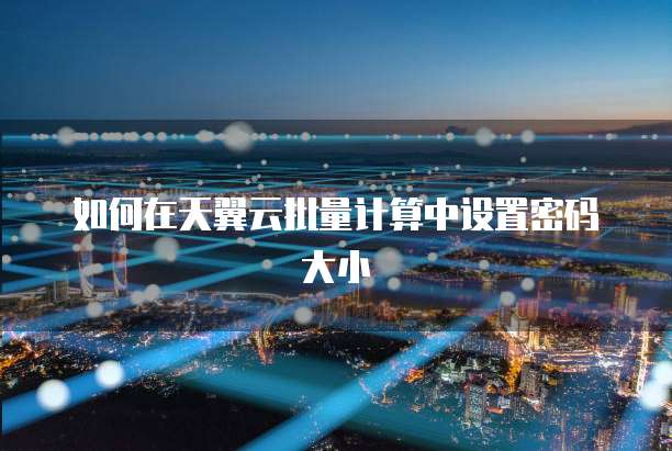 如何在天翼云批量计算中设置密码大小
