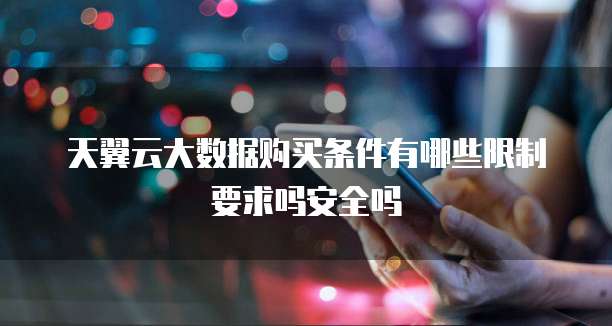 天翼云大数据购买条件有哪些限制要求吗安全吗