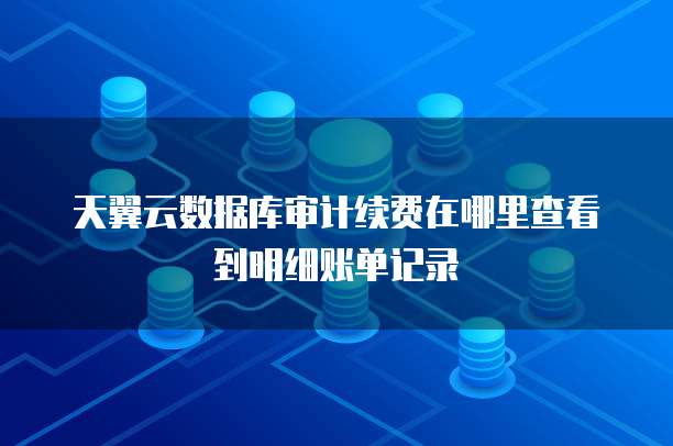天翼云数据库审计续费在哪里查看到明细账单记录