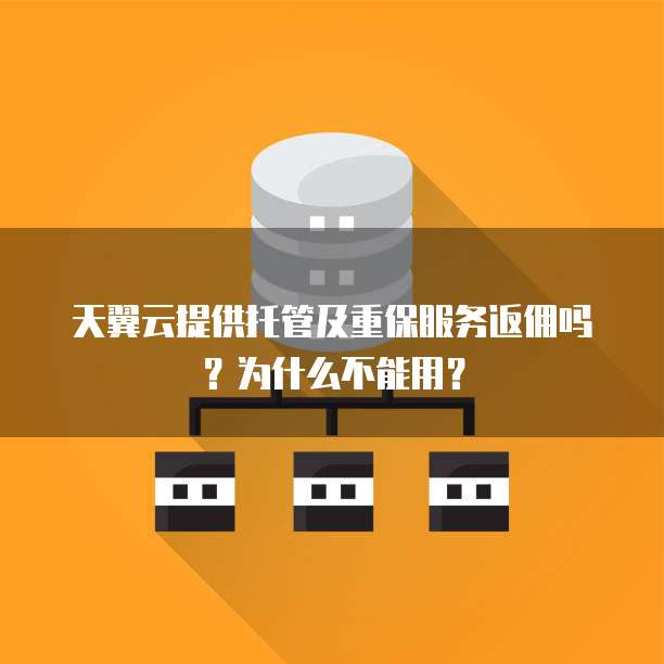 天翼云提供托管及重保服务返佣吗?为什么不能用?
