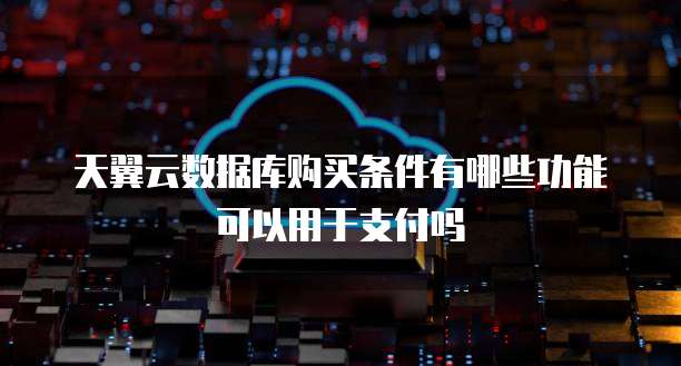 天翼云数据库购买条件有哪些功能可以用于支付吗