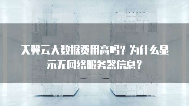 天翼云大数据费用高吗?为什么显示无网络服务器信息?