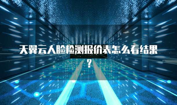 天翼云人脸检测报价表怎么看结果？