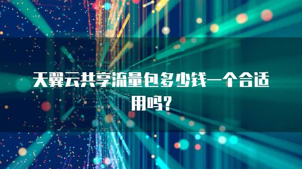 天翼云共享流量包多少钱一个合适用吗？