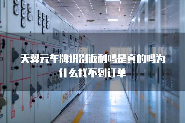 天翼云车牌识别返利吗是真的吗为什么找不到订单