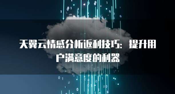 天翼云情感分析返利技巧:提升用户满意度的利器