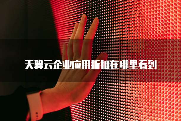 天翼云企业应用折扣在哪里看到