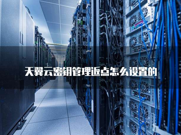 天翼云密钥管理返点怎么设置的