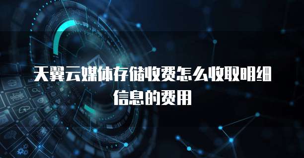 天翼云媒体存储收费怎么收取明细信息的费用