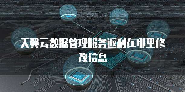 天翼云数据管理服务返利在哪里修改信息