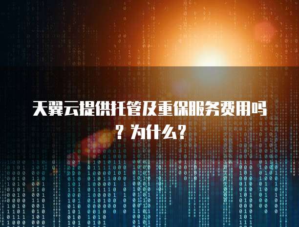 天翼云提供托管及重保服务费用吗？为什么？