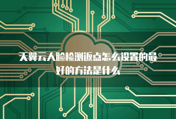 天翼云人脸检测返点怎么设置的最好的方法是什么