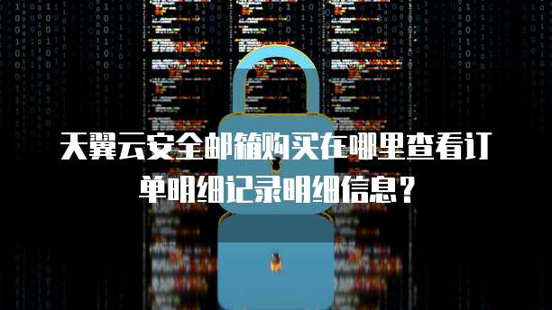 天翼云安全邮箱购买在哪里查看订单明细记录明细信息？