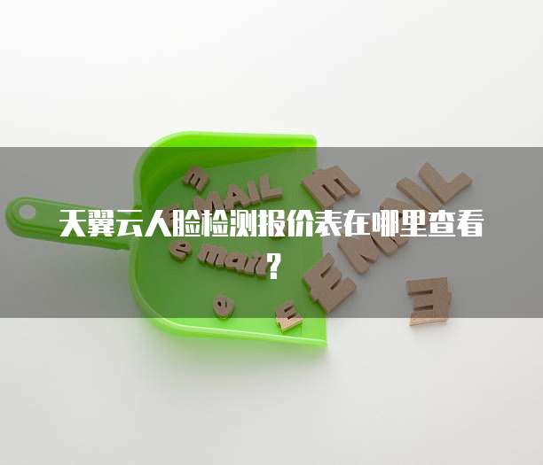 天翼云人脸检测报价表在哪里查看？