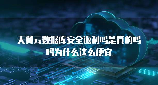 天翼云数据库安全返利吗是真的吗吗为什么这么便宜