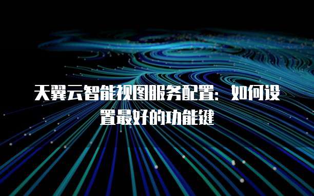 天翼云智能视图服务配置:如何设置最好的功能键
