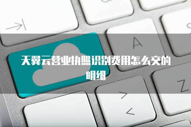 天翼云营业执照识别费用怎么交的明细