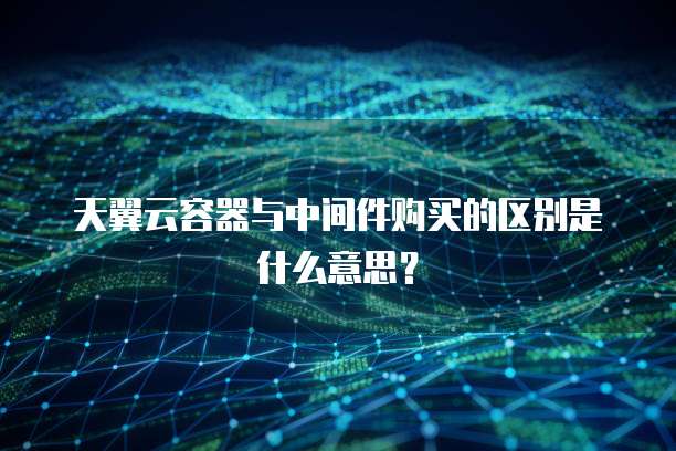 天翼云容器与中间件购买的区别是什么意思?